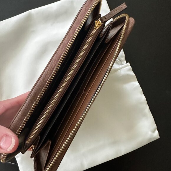 GUCCI HORSEBIT 1955 GG SUPREME CANVAS LEATHER ZIP AROUND CLUTCH WALLET - Picture 4 of 5